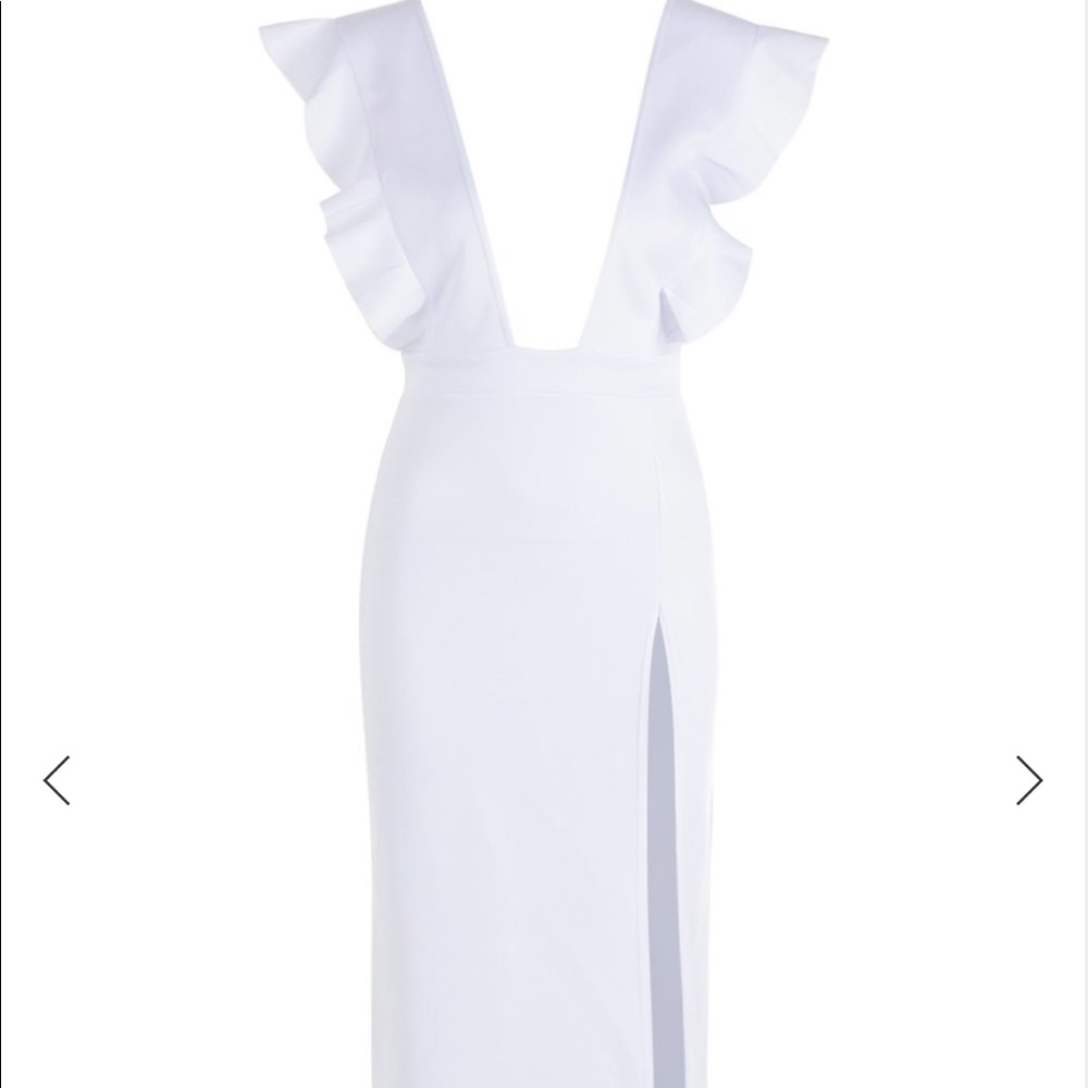 BRAND NEW RUFFLE PLUNGE SPLIT LEG MAXI DRESS SIZE XL